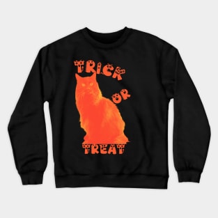 trick or treat orange cat Crewneck Sweatshirt